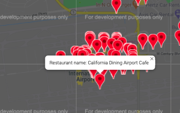 map of airport restaurants