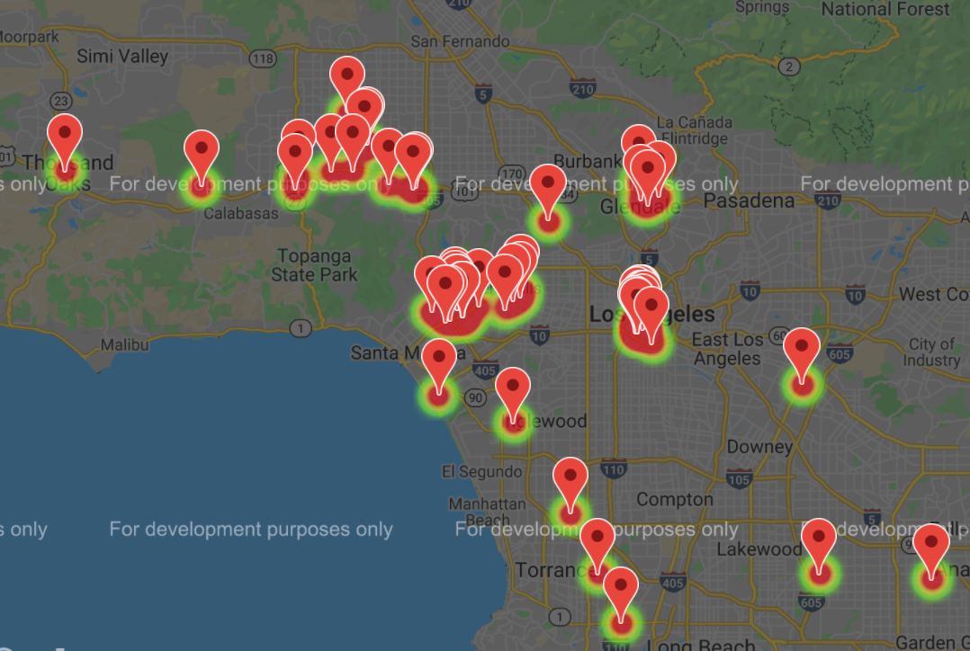 map of persian restaurants