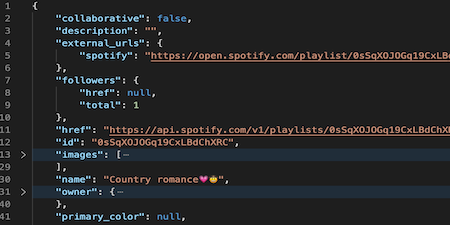 json response